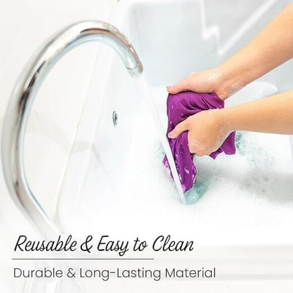 KAV Luxury Triple Layer Shower Cap Satin for Women, Reusable Waterproof - Purple - Picture 4 of 6